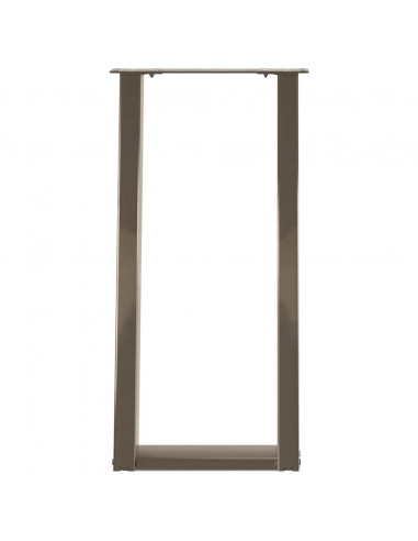 Gambe Tavolo Consolle a U 2 pz 28x(72-73) cm Acciaio