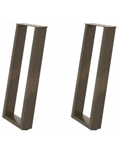 Gambe Tavolo Consolle a U 2 pz 38x(72-73) cm Acciaio 2