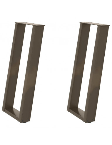 Gambe Tavolo Consolle a U 2 pz 38x(72-73) cm Acciaio
