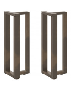 Gambe Tavolo Consolle a T 2 pz Naturale 25x28x(72-73)cm Acciaio