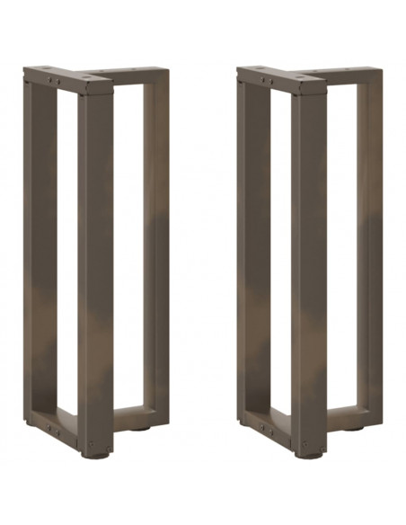 Gambe Tavolo Consolle a T 2 pz Naturale 25x28x(72-73)cm Acciaio