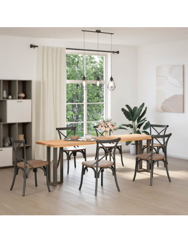 Gambe Tavolo Consolle a T 2 pz Naturale 25x28x(72-73)cm Acciaio