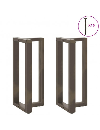 Gambe per tavolo da bar a forma di T 2 pz nere 50x35x(90-91) cm in acciaio
