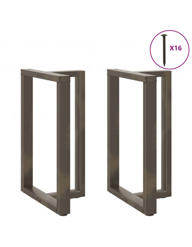 Gambe Tavolo Bar Forma T 2 pz Naturale 60x35x(91-92)cm Acciaio
