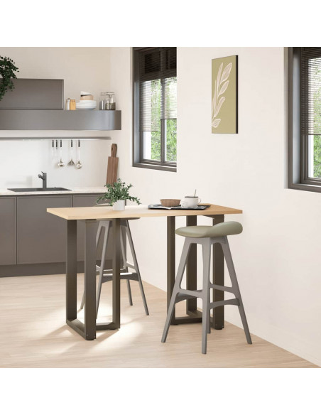 Gambe per tavolo da bar a forma di T 2 pz nere 60x35x(90-91) cm in acciaio