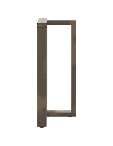 Gambe per tavolo da bar a forma di T 2 pz nere 60x35x(90-91) cm in acciaio