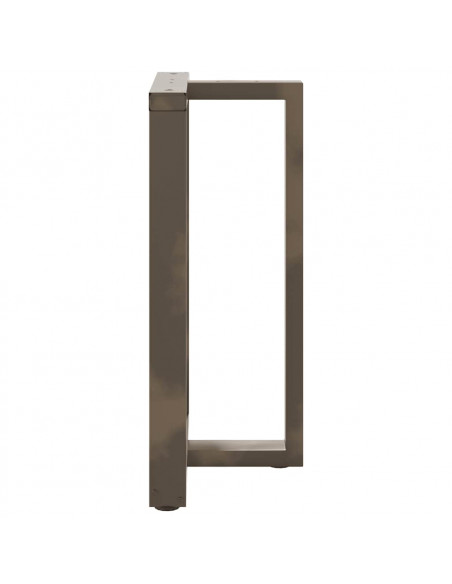 Gambe per tavolo da bar a forma di T 2 pz nere 60x35x(90-91) cm in acciaio