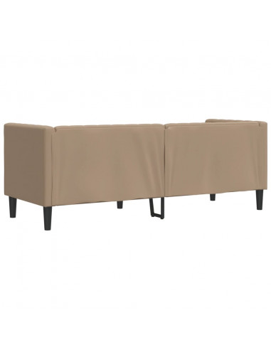 Poltrona Chesterfield a 3 Posti Cappuccino in Similpelle