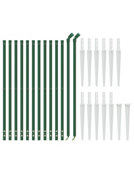 Recinzione Metallica con Picchetti Ancoraggio Verde 1x25 m