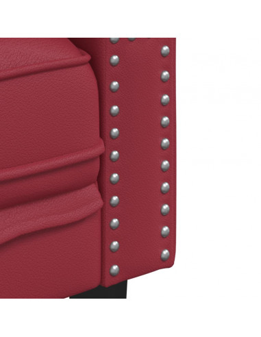 Sei Divani Chesterfield 2 pz Rosso Vino in Similpelle