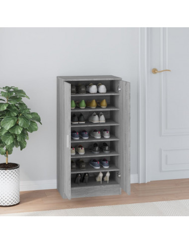 Scarpiera Grigio Sonoma 55x35x108 cm in Legno Multistrato