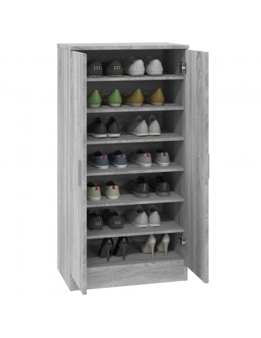 Scarpiera Grigio Sonoma 55x35x108 cm in Legno Multistrato