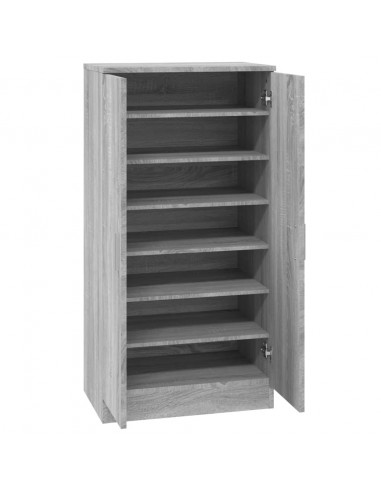 Scarpiera Grigio Sonoma 55x35x108 cm in Legno Multistrato