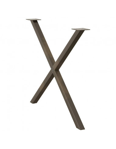 Gambe Tavolo Pranzo a X 2 pz Naturale 90x(72-73) cm Acciaio