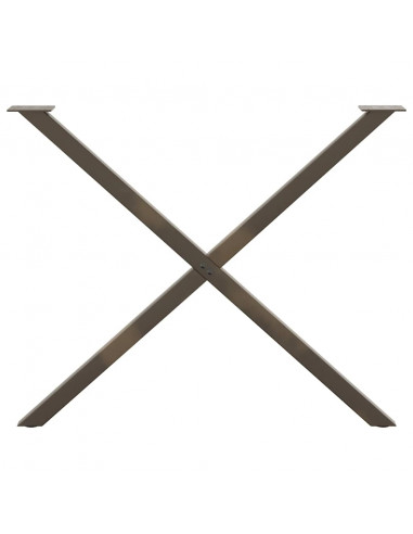 Gambe Tavolo Pranzo a X 2 pz Naturale 90x(72-73) cm Acciaio