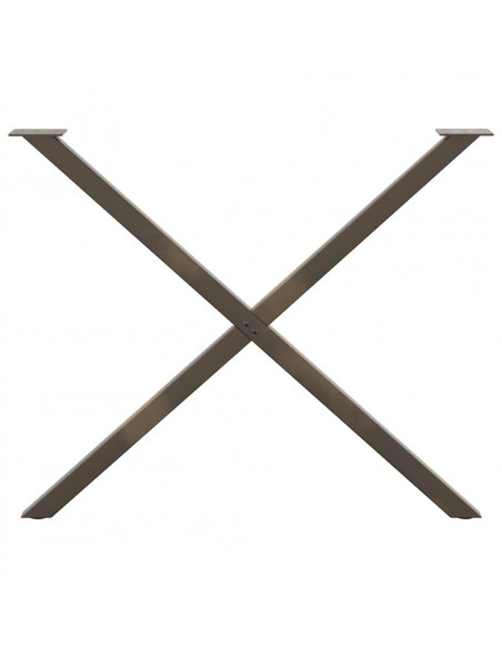 Gambe Tavolo Pranzo a X 2 pz Naturale 90x(72-73) cm Acciaio
