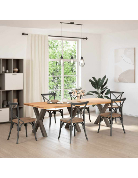 Gambe Tavolo Pranzo a X 3 pz Naturale 70x(72-73) cm Acciaio