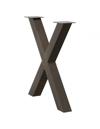 Gambe Tavolo Pranzo a X 3 pz Naturale 70x(72-73) cm Acciaio