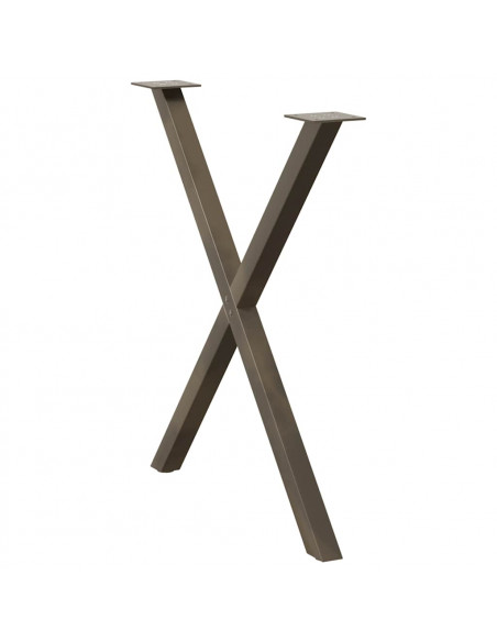 Gambe Tavolo Pranzo a X 2 pz Naturale 80x(72-73) cm Acciaio