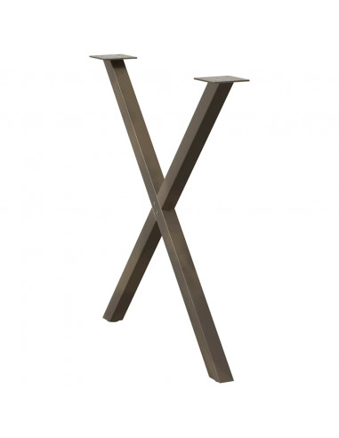 Gambe Tavolo Pranzo a X 2 pz Naturale 70x(72-73) cm Acciaio