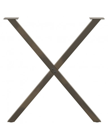 Gambe Tavolo Pranzo a X 2 pz Naturale 70x(72-73) cm Acciaio