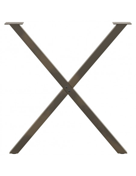 Gambe Tavolo Pranzo a X 2 pz Naturale 70x(72-73) cm Acciaio