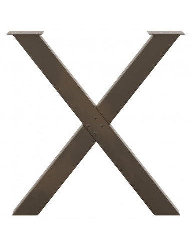 Gambe Tavolo Pranzo a X 2 pz Naturale 70x(72-73) cm Acciaio