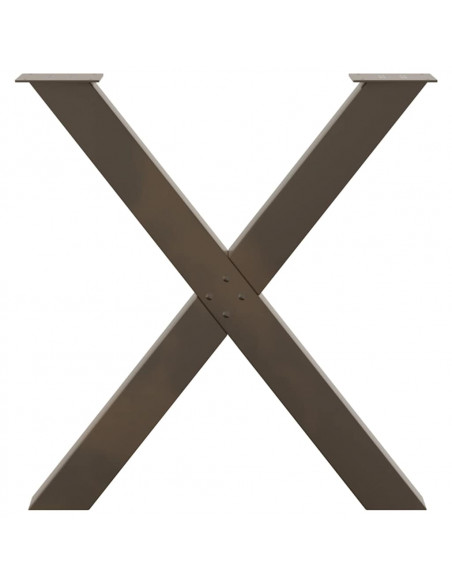 Gambe Tavolo Pranzo a X 2 pz Naturale 70x(72-73) cm Acciaio