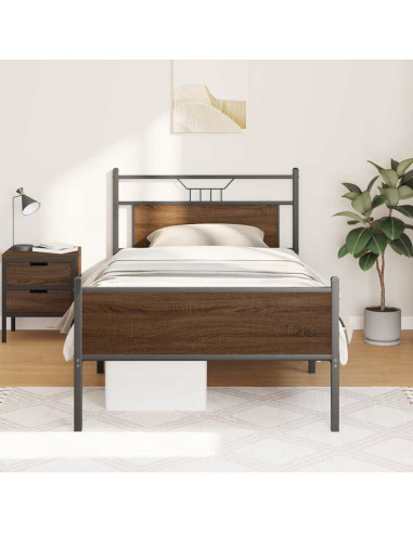 Giroletto senza Materasso Rovere Marrone 107x203 cm Truciolato