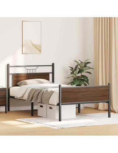 Giroletto senza Materasso Rovere Marrone 107x203 cm Truciolato