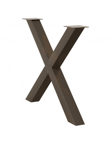 Gambe Tavolo Pranzo a X 3 pz Naturale 90x(72-73) cm Acciaio