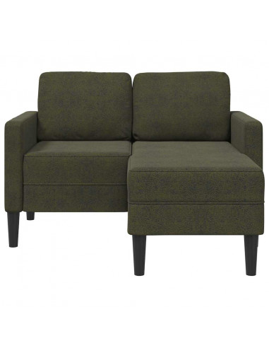 Divano 2 Posti con Chaise a L Verde Militare 125 cm Similpelle