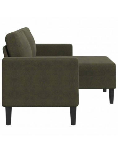 Divano 2 Posti con Chaise a L Verde Militare 125 cm Similpelle