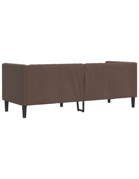 Divano Chesterfield a 3 Posti Marrone in Similpelle