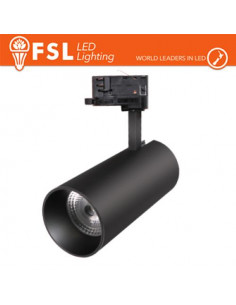 FSL Proiettore a Binario Trifase NERO - 3white 3000-4000-6500k, 30w, 3500lm