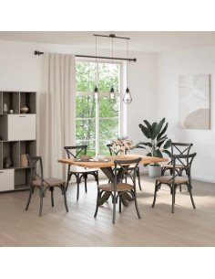 Gamba per Tavolo da Pranzo a Forma di Ragno Nero 85x85x(72-73) cm Acciaio 2