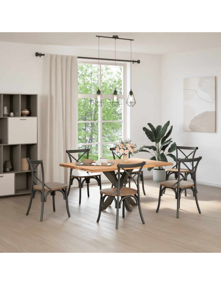 Gamba per Tavolo da Pranzo a Forma di Ragno Nero 85x85x(72-73) cm Acciaio