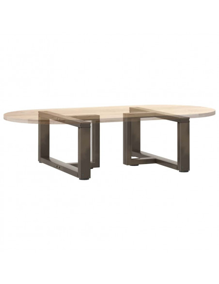 Gambe Tavolino Caffè a T 2 pz Naturale 70x25x(30-31) cm Acciaio