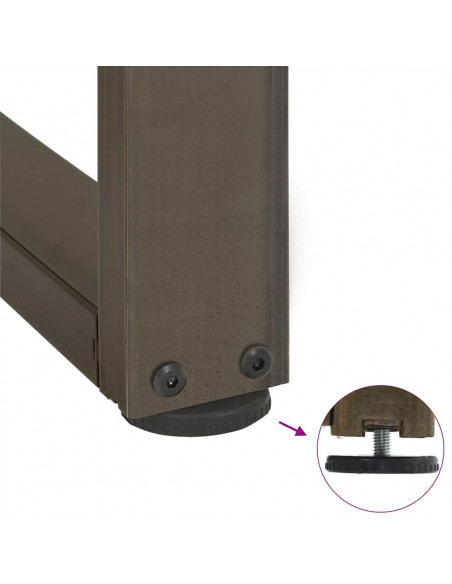 Gambe Tavolino Caffè a T 2 pz Naturale 70x25x(30-31) cm Acciaio