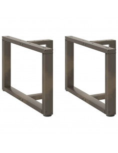 Gambe Tavolino Caffè a T 2 pz Naturale 70x25x(42-43) cm Acciaio