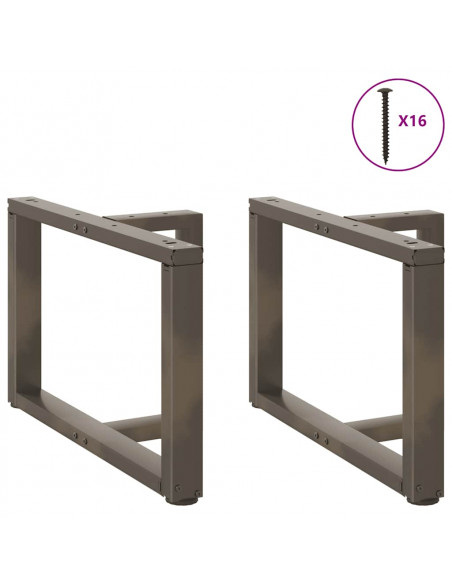 Gambe Tavolino Caffè a T 2 pz Naturale 70x25x(42-43) cm Acciaio