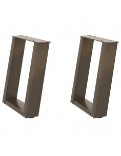 Gambe Tavolino Caffè a U 2 pz 28x(42-43) cm Acciaio 2