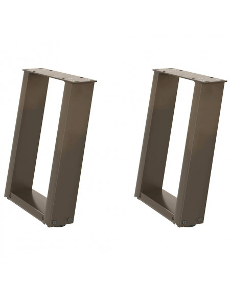Gambe Tavolino Caffè a U 2 pz 28x(42-43) cm Acciaio