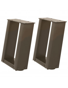 Gambe Tavolino Caffè a U 2 pz 30x(30-31)cm in Acciaio 2