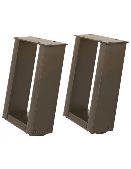 Gambe Tavolino Caffè a U 2 pz 30x(30-31)cm in Acciaio