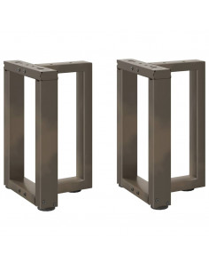 Gambe Tavolino Caffè a T 2 pz Naturale 38x25x(42-43) cm Acciaio