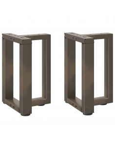 Gambe Tavolino Caffè a T 2 pz Naturale 28x25x(42-43) cm Acciaio