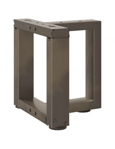 Gambe Tavolino Caffè a T 2 pz Naturale 30x25x(30-31) cm Acciaio
