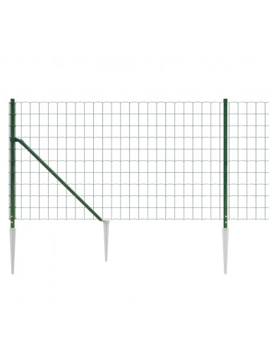 Recinzione Metallica con Picchetti Ancoraggio Verde 1x25 m