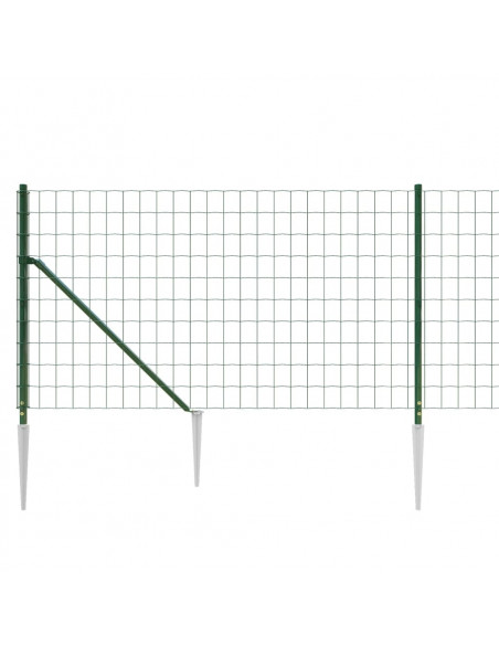 Recinzione Metallica con Picchetti Ancoraggio Verde 1x25 m